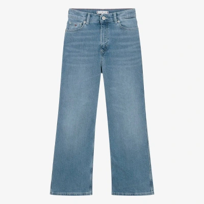 Tommy Hilfiger Teen Girls Blue Denim Wide-leg Jeans