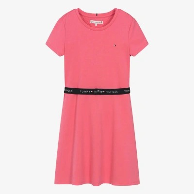 Tommy Hilfiger Teen Girls Pink Belted Skater Dress