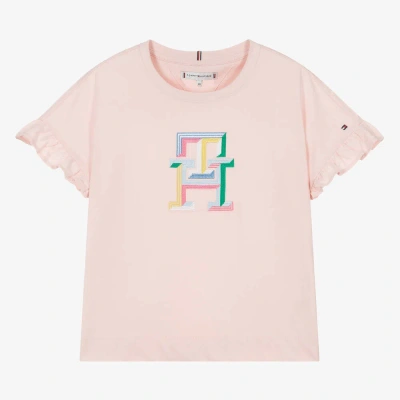 Tommy Hilfiger Teen Girls Pink Cotton Monogram T-shirt
