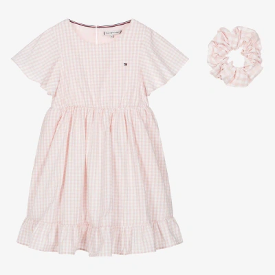 Tommy Hilfiger Teen Girls Pink Gingham Cotton Dress Set