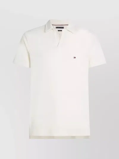 Tommy Hilfiger Terry Cloth Polo Collar In White