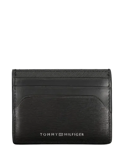 Tommy Hilfiger Textured Card Holder In Black