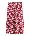 Tommy Hilfiger Textured Drawstring Straight Midi Skirt In Red