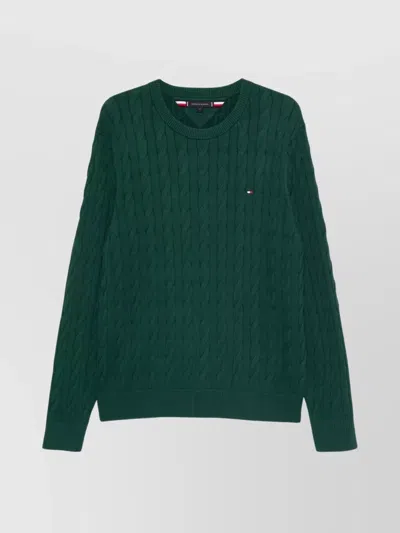 TOMMY HILFIGER TEXTURED KNIT PULLOVER CREW NECK