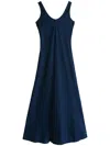 Tommy Hilfiger Linen Blend Maxi Dress In Blue