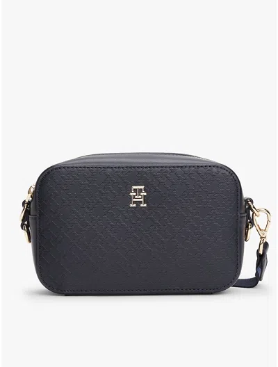 Tommy Hilfiger Textured Monogram Crossbody Bag In Space Blue