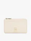 Tommy Hilfiger Textured Monogram Zip Cardholder In Sugarcane