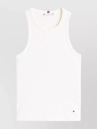 Tommy Hilfiger Textured Ribbed Tank Top In White