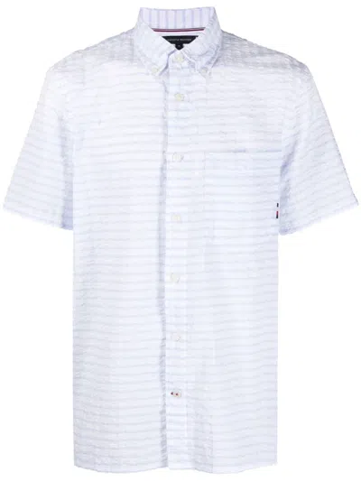 Tommy Hilfiger Textured Short-sleeve Shirt In White