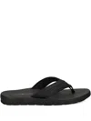 Tommy Hilfiger Textured-strap Flip-flops In Black