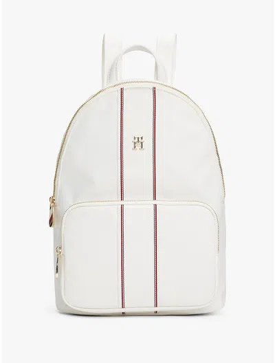 Tommy Hilfiger Textured Stripe Backpack In Ecru