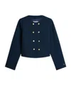 Tommy Hilfiger Textured Wool Blend Double Breasted Jacket In Blue