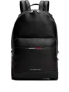 Tommy Hilfiger Textured Zip-fastening Backpack In Black