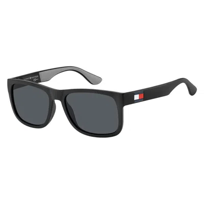 Tommy Hilfiger Th 1556/s 08a Ir Unisex Rectangle Sunglasses In Black