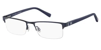 Tommy Hilfiger Th 1759/re Fll Men's Glasses Blue Size 54 - Free Lenses - Blue Light Block Available In Matte Blue