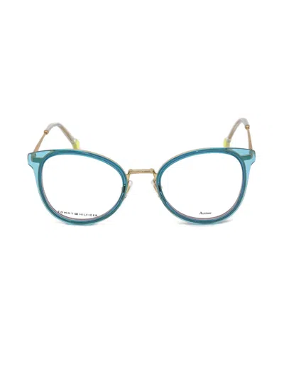 Tommy Hilfiger Th 1837 Eyeglasses In Azure Blue / Clear Demo Lens