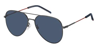 Tommy Hilfiger Th 2111/g/s Asian Fit R80/ku Men's Sunglasses Silver Size 60