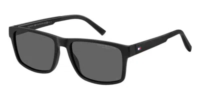 Tommy Hilfiger Th 2142/s Polarized 807/m9 Men's Sunglasses  Size 56 In Black