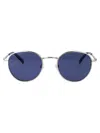 Tommy Hilfiger Palladium Stainless Steel Sunglasses In Blue