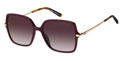 Tommy Hilfiger Th 2220/s Lhf/3x Women's Sunglasses Burgundy Size 57 In Transparent