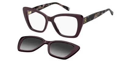 Tommy Hilfiger Th 2347/c With Clip-on Lhf/wj Women's Glasses Burgundy Size 51 - Free Lenses - Blue Light Block Avai