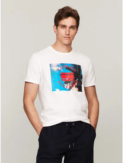 Tommy Hilfiger Th Beach Vibe Graphic T In Optic White