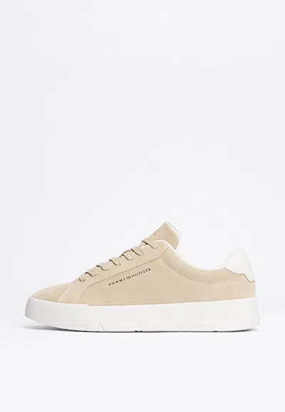 Tommy Hilfiger Th Court Better Suede Sneakers In Brown