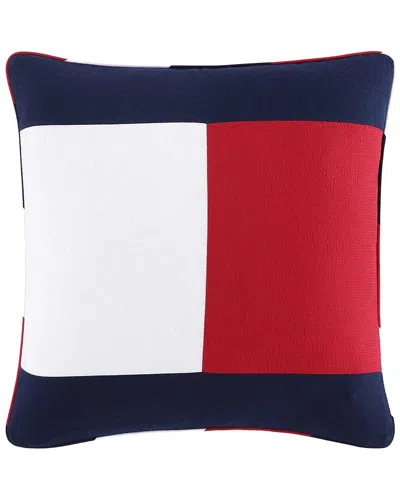 Tommy Hilfiger Th Flag Seersucker Decorative Pillow In Blue,red,white