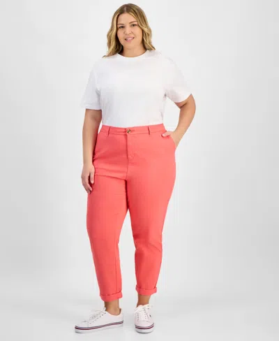Tommy Hilfiger Th Flex Plus Size Hampton Chino Pants In Sherbert