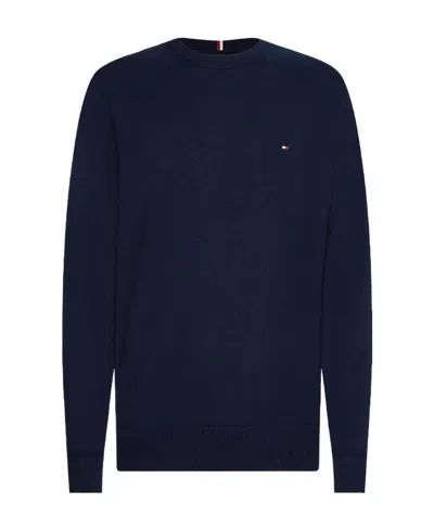 Tommy Hilfiger Th Floral Word Round Neck Sweater In Black