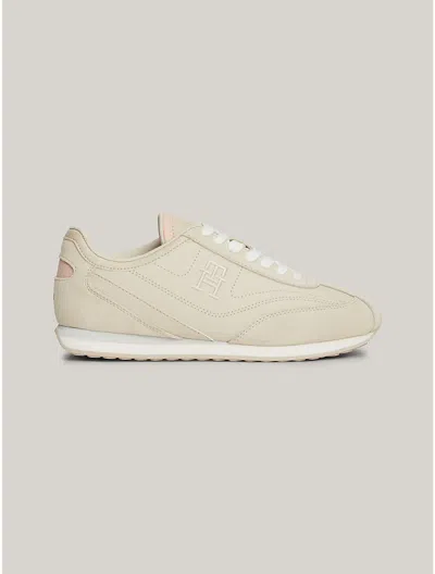 Tommy Hilfiger Th Heritage Leather Sneaker In Classic Beige