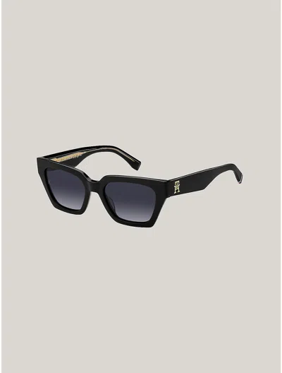 Tommy Hilfiger Th Logo Butterfly Sunglasses In Black