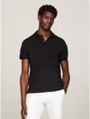 Tommy Hilfiger Th Logo Interlock Regular Fit Polo In Black