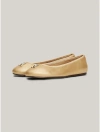 TOMMY HILFIGER TH LOGO LUXE LEATHER BALLERINA FLAT