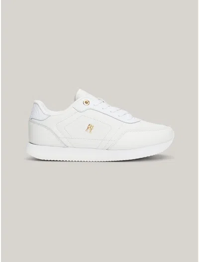 Tommy Hilfiger Th Logo Mixed Panel Sneaker In White