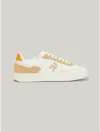 Tommy Hilfiger Th Logo Mixed Texture Sneaker In Beechwood