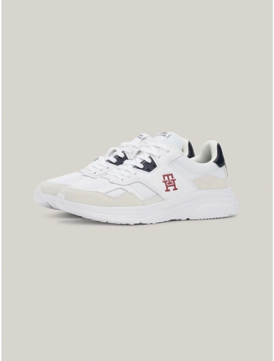 Tommy Hilfiger Th Logo Suede Mix Sneaker In White