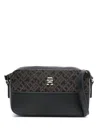 Tommy Hilfiger Th Monogram-jacquard Crossbody Bag In Black