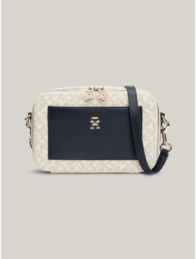 Tommy Hilfiger Th Monogram Jacquard Crossbody Bag In Space Blue