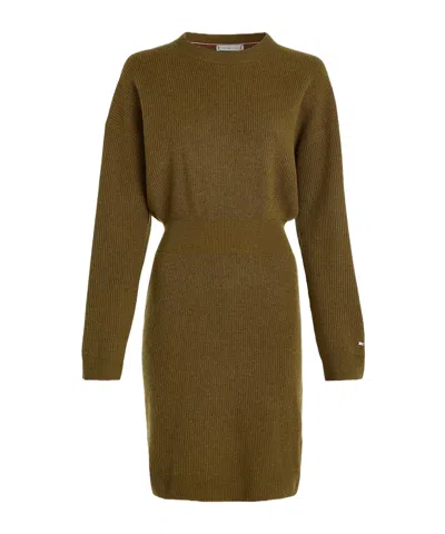 Tommy Hilfiger Th Monogram Knitted Dress In Brown