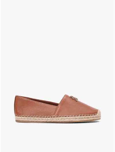 Tommy Hilfiger Th Monogram Leather Espadrille In Brown