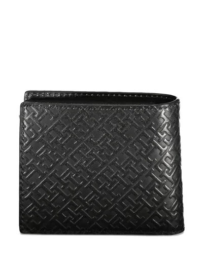 Tommy Hilfiger Th Monogram Leather Wallet In Black