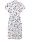 Tommy Hilfiger Th-monogram Midi Shirt Dress In White