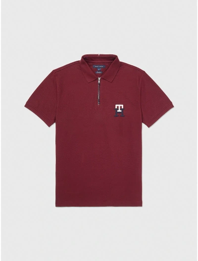 Tommy Hilfiger Th Monogram Polo In Deep Rouge