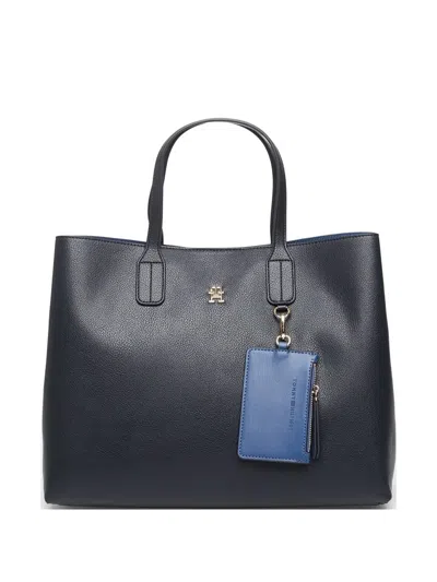 Tommy Hilfiger Th Monogram Trim Tote Bag In Black