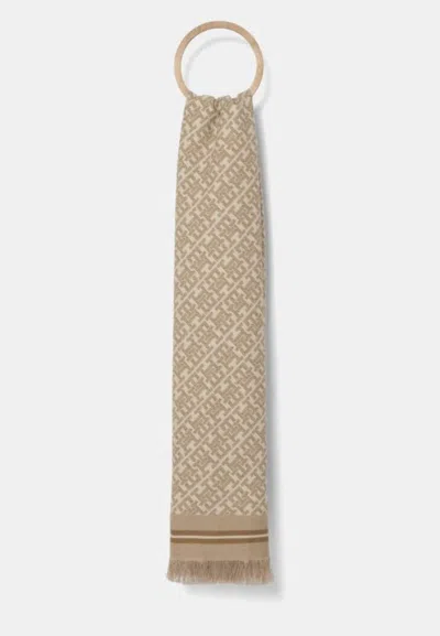 Tommy Hilfiger Th Monoplay Jacquard Scarf In Sand