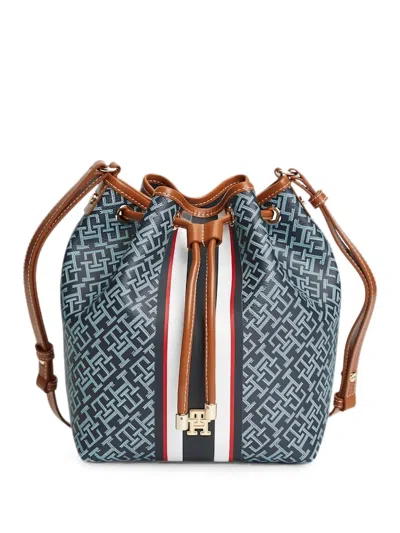 Tommy Hilfiger Th Monoplay Monogram Bucket Bag In Multi