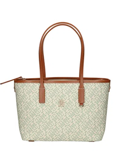 Tommy Hilfiger Th Monoplay Monogram Canvas Tote Bag
