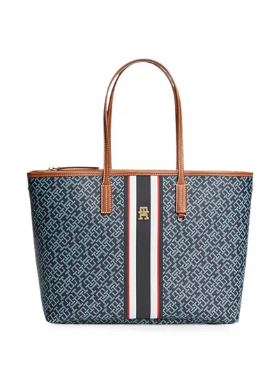 Tommy Hilfiger Th Monoplay Signature-tote Bag In Blue