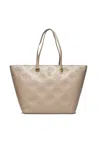 Tommy Hilfiger Th Refined Tote Mono Bag In Beige